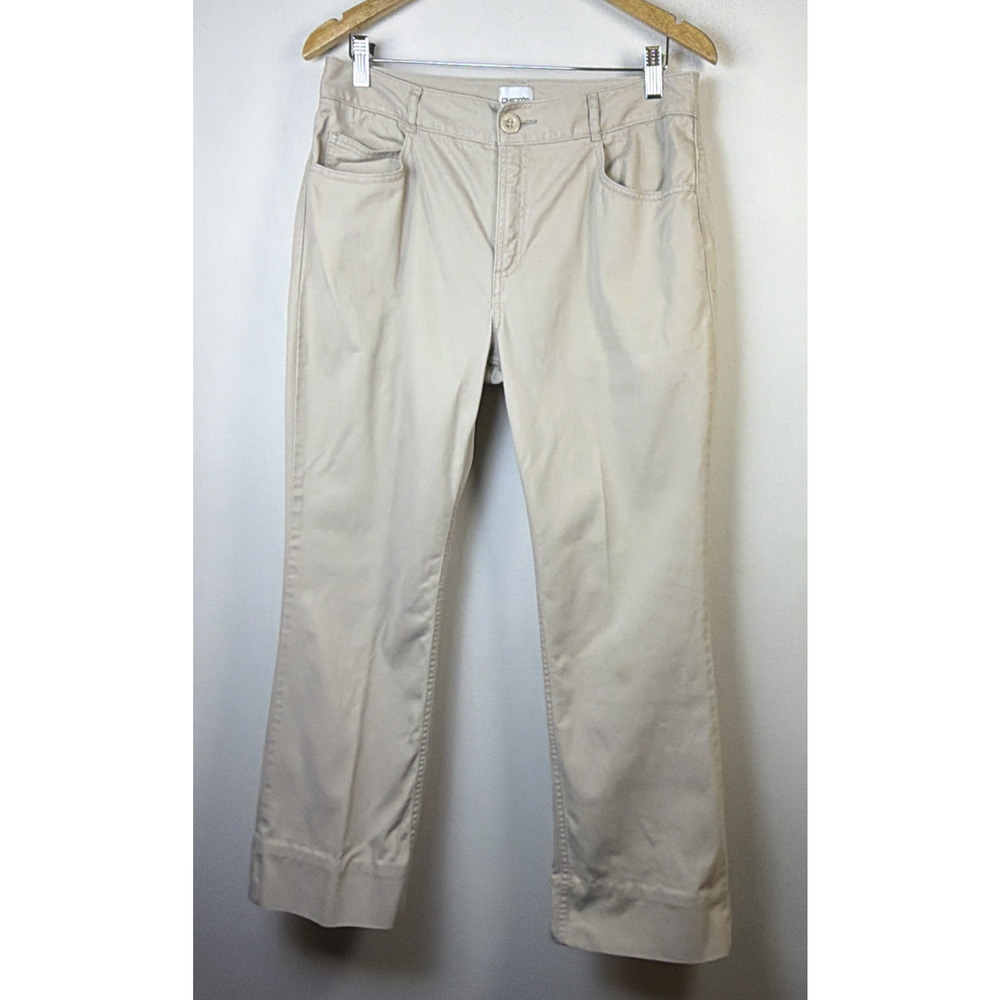 Chico's Cream Wide-Leg Casual Trousers